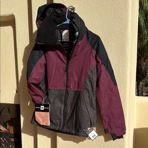 Women's Two-Tone Jacket - Black and Burgundy